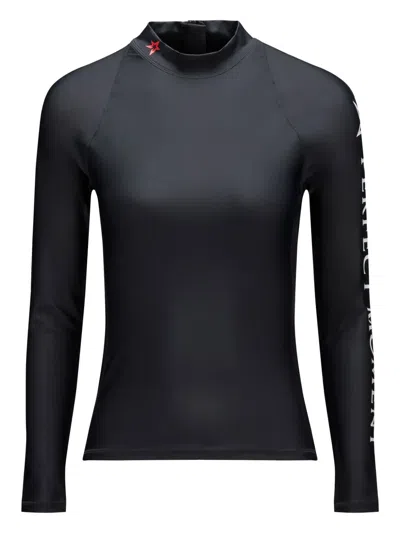 Perfect Moment Tempet Rash Guard Top In Black