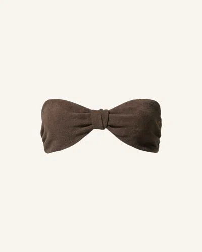 Perfect Moment Terry Cotton Bandeau Top Xs In Brown