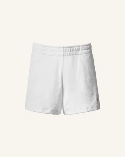 Perfect Moment Terry Cotton Shorts L In White