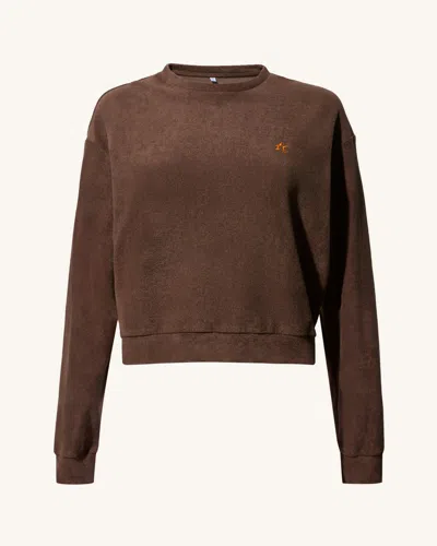 Perfect Moment Terry Cotton Sweatshirt In Brown