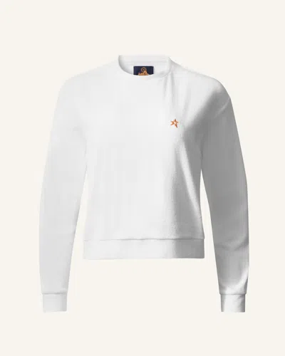 Perfect Moment Terry Cotton Sweatshirt L In White