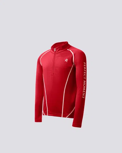 Perfect Moment Kids' Thermal Half Zip Y6 In Red