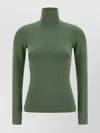 Perfect Moment Thermal Long Sleeve Turtleneck Top In Green