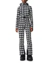 Perfect Moment Star Houndstooth Ski Suit In Houndstooth Black/snow White