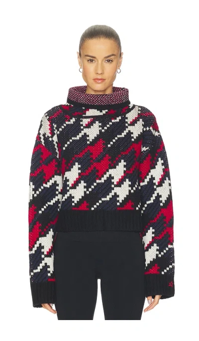 Perfect Moment Turtle Neck Herringbone Sweater In Multi