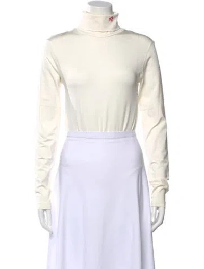 Pre-owned Perfect Moment Turtleneck Long Sleeve Top In White