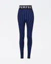 Perfect Moment Twisted Houndstooth Jacquard Legging In True-indigo