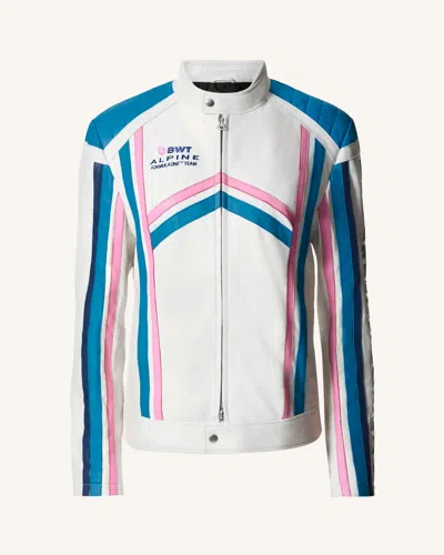 Perfect Moment Unisex Alpine Leather Racer Jacket Xxl In White