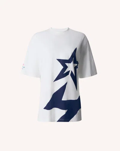 Perfect Moment Unisex Alpine Oversized Logo Tee In White