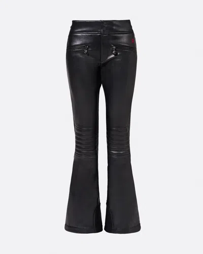 Perfect Moment Vegan Leather Mid-rise Aurora Ski Pant In Black-faux-leather