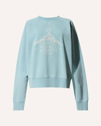 Perfect Moment Vintage Logo Cotton Sweatshirt Xl In Blue