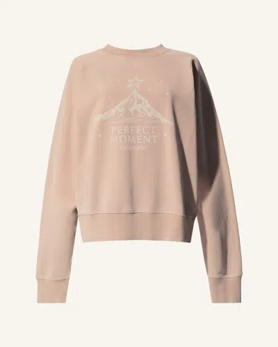 Perfect Moment Vintage Logo Cotton Sweatshirt Xs In Blush