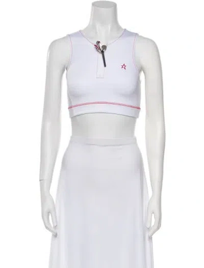 Pre-owned Perfect Moment V-neck Sleeveless Crop Top W/ Tags In White