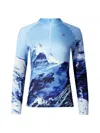 Perfect Moment Quarter Zip Base Layer Top In Ski Lift Blue In Blue