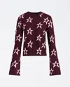 Perfect Moment Chalet Merino Wool Cardigan L In Burgundy