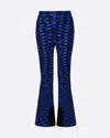 Perfect Moment Aurora High-rise Nylon Flared Ski Pants In Indigo-twisted-houndstooth