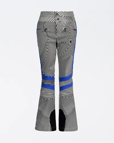 Perfect Moment Women's Star-print High-waist Aurora Flare Pant, Ski Pants, B&w Warped Star, S In Warped-star-print