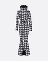 Perfect Moment Star Houndstooth Ski Suit In Black-white-houndstooth-print