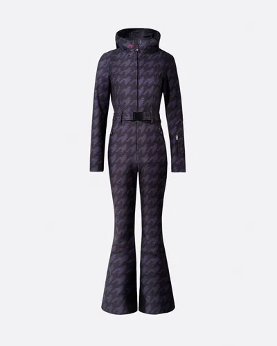 Perfect Moment Women's Houndstooth Tignes Ski Suit, Ski One Piece, B&b Houndstooth, L