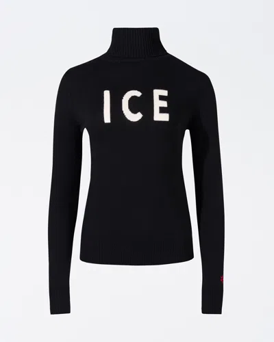 Perfect Moment Ice Merino Wool Turtleneck Sweater In Black