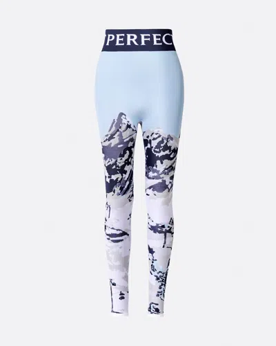 Perfect Moment Women's Jacquard Legging, Ski Base Layers, Landscape, L In Green