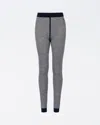 Perfect Moment Jazzy Ribbed Striped Wool And Cashmere-blend Leggings In Navy