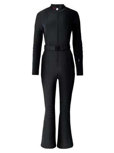 Perfect Moment Belted Star-detail Ski Suit In Black