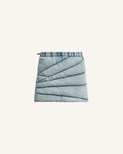 Perfect Moment Women's Quilted Denim Mini Skirt, Ski Skirts, Light Denim, Xs In Light-denim