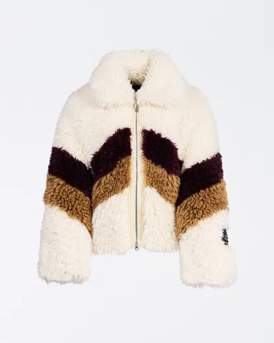 Perfect Moment Luna Reversible Shearling Jacket In Antique White