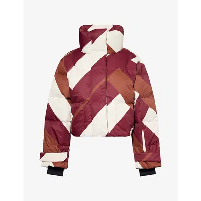 Perfect Moment Womens Astralis Down Ski Jacket Maxi Chevron Wine