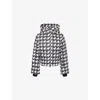 Perfect Moment Womens Polar Flare Shell-down Ski Jacket B&w Houndstooth In Black