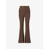Perfect Moment Womens Chocolate Aurora High-rise Flared Softshell Ski Trousers In Brown