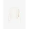 Perfect Moment Womens Crystal Crewneck Merino-wool Jumper Cream In White