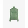 Perfect Moment Womens Seamless Thermal Roll-neck Modal And Cashmere-blend Ski Top Parisian Green In Green