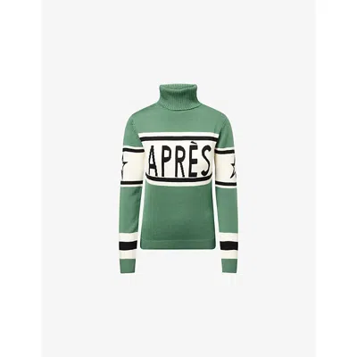 Perfect Moment Womens Parisian Green Après Schild Merino-wool Jumper Xs