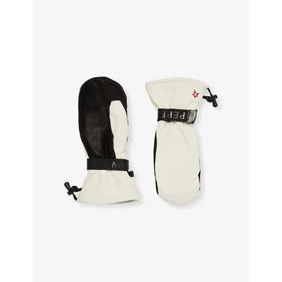 Perfect Moment Womens Davos Drawstring Woven-blend Mittens Snow White In Snow White
