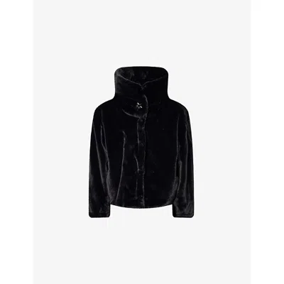 Perfect Moment Womens Black Faux Fur Hood Jacket