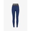 Perfect Moment Twisted Houndstooth Jacquard Legging In Twst Hndth Blk/tru Indgo