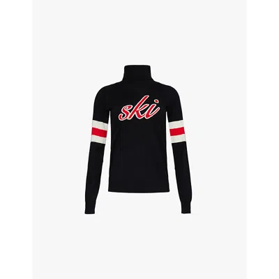 Perfect Moment Womens  Neve Turtleneck Wool Jumper In Black