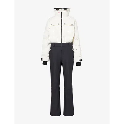 Perfect Moment Womens Snow White Helen High-neck Straight-leg Shell-down Ski Suit