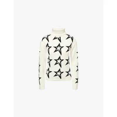Perfect Moment Womens  Star Dust Star-pattern Merino-wool Jumper In White