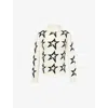 Perfect Moment Womens  Star Dust Turtleneck Wool Jumper In Snow White/black Star