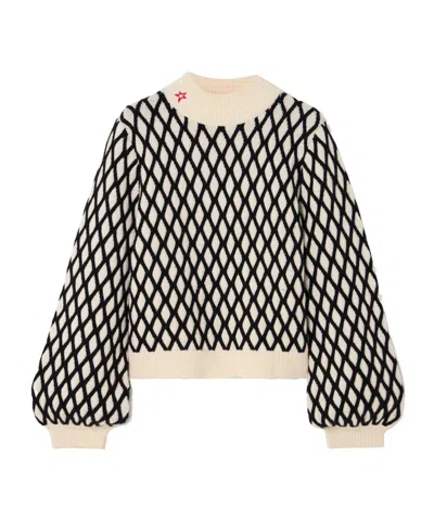 Perfect Moment Wool And Cashmere Blend Jacquard Sweater In Black