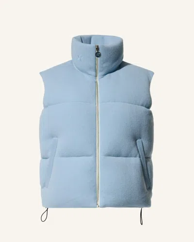 Perfect Moment Wool & Cashmere Down Gilet Xl In Cloud-blue