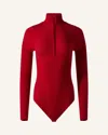 Perfect Moment Wool Blend Base Layer Bodysuit In Red
