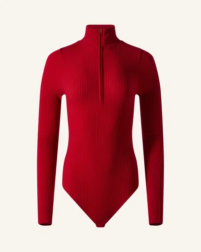 Perfect Moment Wool Blend Base Layer Bodysuit In Red