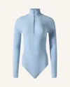 Perfect Moment Wool Blend Base Layer Bodysuit S In Cloud-blue