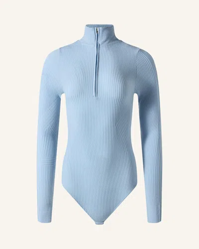 Perfect Moment Wool Blend Base Layer Bodysuit S In Cloud-blue