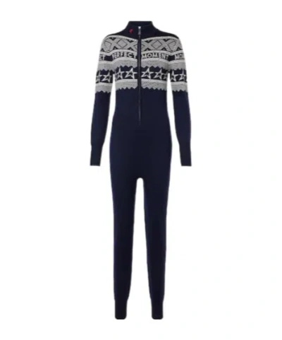 Perfect Moment Wool Intarsia Bodysuit In Blue