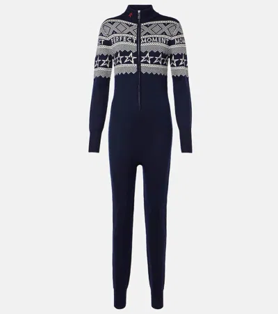 Perfect Moment Wool Intarsia Bodysuit In Blue